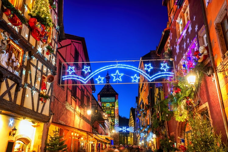 Riquewihr Altstadt zur Weihnachtszeit